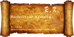 Rechnitzer Klaudia névjegykártya